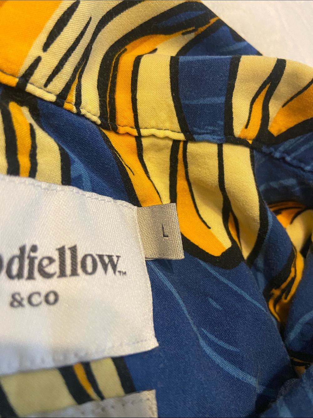 Goodfellow & Co Blue Short-Sleeve Banana Print Button-Down Shirt - Picture 4 of 7